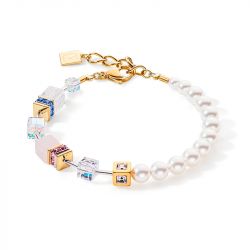 Bracelet femme coeur de lion geocube precious fusion pearls multicolore pastel acier inoxydable - bracelets-femme - edora - 0