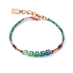 Bracelet femme coeur de lion cube geocube shades of green-petrol acier inoxydable - bracelets-femme - edora - 0