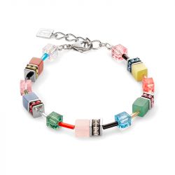 Bracelet femme coeur de lion geocube iconic precious multicolour delight acier inoxydable - bracelets-femme - edora - 0