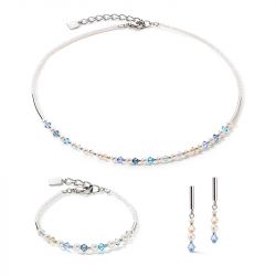 Bracelet femme coeur de lion princess pearls argent bleu clair acier inoxydable - bracelets-femme - edora - 2