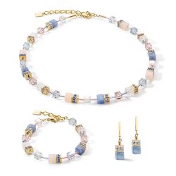 Collier femme coeur de lion geocube iconic precious bleu clair acier inoxydable - colliers-femme - edora - 2