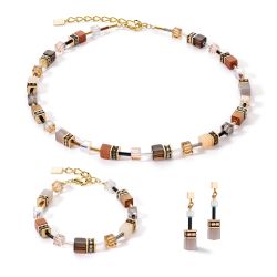 Collier femme coeur de lion geocube iconic precious brun acier inoxydable - colliers-femme - edora - 2