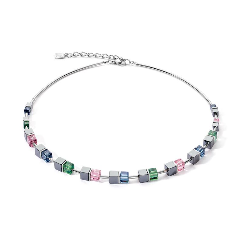 Collier femme coeur de lion cube story colour couple hÉmatite vintage  acier inoxydable - colliers-femme - edora