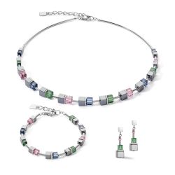 Collier femme coeur de lion cube story colour couple hÉmatite vintage  acier inoxydable - colliers-femme - edora - 2