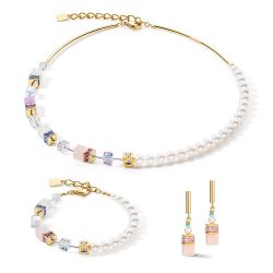 Collier femme coeur de lion geocube precious fusion pearls multicolore pastel acier inoxydable - colliers-femme - edora - 2