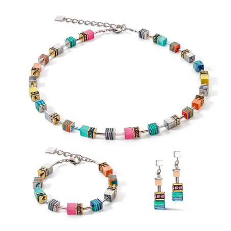 Collier femme coeur de lion geocube candy multicolour spring acier inoxydable – colliers femme
