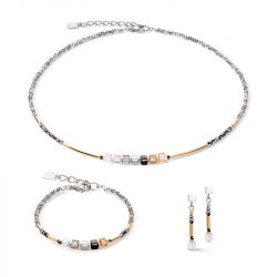 Bracelet femme coeur de lion cube story minimalistic sparkling gris or acier inoxydable - bracelets-femme - edora - 2