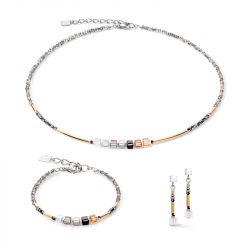 Bracelet femme coeur de lion cube story minimalistic sparkling gris or acier inoxydable - bracelets-femme - edora - 2