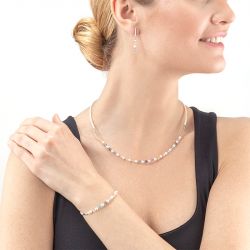 Boucles d’oreilles pendantes argent, or, perles & or blanc femme (2) - pendantes - edora - 2