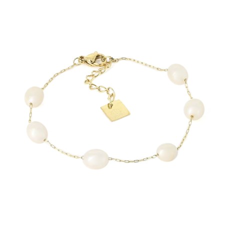 Bracelet femme zag amélia  nacre acier doré – bracelets femme