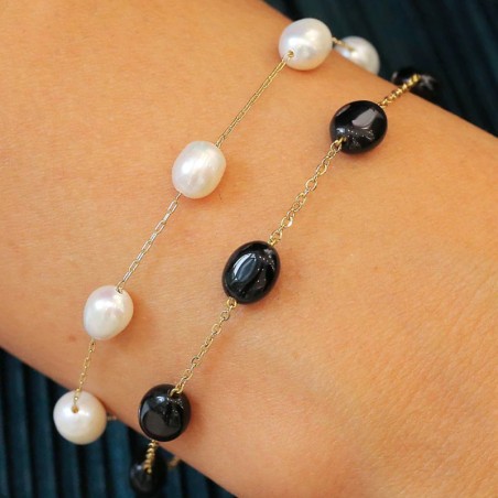 Bracelet Femme ZAG AMÉLIA  NACRE Acier doré