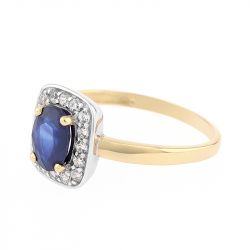 Bague femme entourage edora or 375/1000 jaune et saphir - bagues-femmes - edora - 1