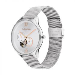 Montre femme automatique timeless auto calvin klein acier blanc 25200121 - automatiques - edora - 1