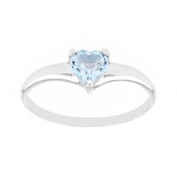 Bague femme solitaire edora or 375/1000 blanc et topaze - bagues-femmes - edora - 0