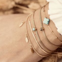 Bracelet femme zag velasquez malachite acier doré - bracelets-femme - edora - 1
