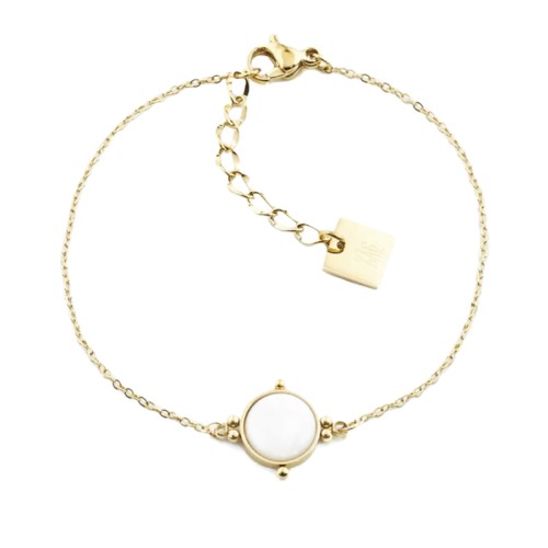 Bracelet Femme ZAG SALOMÉ NACRE Acier doré