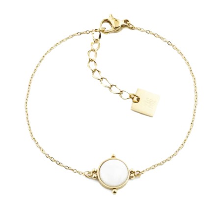 Bracelet femme zag salomé nacre acier doré – bracelets femme