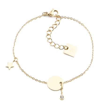 Bracelet femme zag charm acier doré – bracelets femme