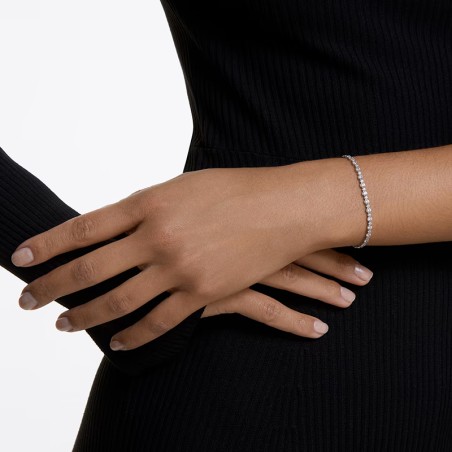 Bracelet femme swarovski subtle trilogy métal rhodié et cristaux – bracelets femme