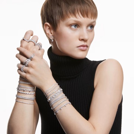 Bracelet femme swarovski subtle trilogy métal rhodié et cristaux – bracelets femme