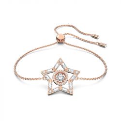 Bracelet femme  swarovski stella métal doré rose et cristaux - bracelets-femme - edora - 0