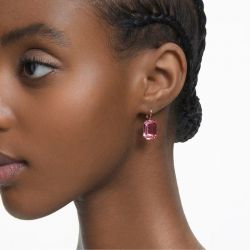 Boucles d'oreilles femme pendantes swarovski millenia métal doré rose et cristaux - boucles-d-oreilles-femme - edora - 3