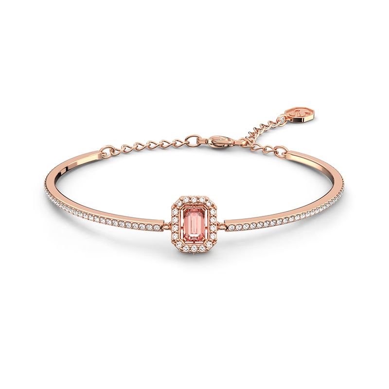 Bracelet femme jonc swarovski millenia métal doré rose et cristaux - bracelets-femme - edora