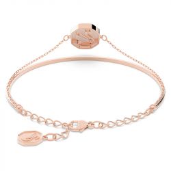 Bracelet femme jonc swarovski signum métal doré rose et cristaux - bracelets-femme - edora - 4