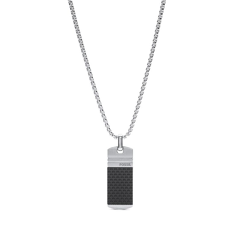 Collier homme fossil acier argenté colliershomme edora