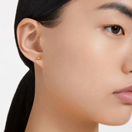 Boucles d'oreilles femme puces swarovski stilla métal doré et cristaux oranges – boucles d'oreilles femme