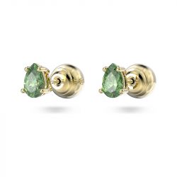 Boucles d'oreilles femme puces swarovski stilla métal doré et cristaux verts - boucles-d-oreilles-femme - edora - 2