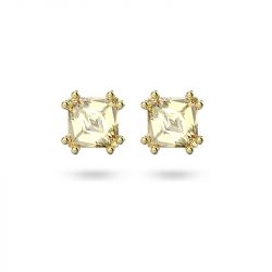 Boucles d'oreilles femme puces swarovski stilla métal doré et cristaux jaunes - boucles-d-oreilles-femme - edora - 0
