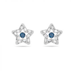 Boucles d'oreilles femme puces swarovski stella métal argenté et cristaux - boucles-d-oreilles-femme - edora - 0