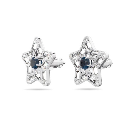 Boucles d'oreilles femme puces swarovski stella métal argenté et cristaux – boucles d'oreilles femme