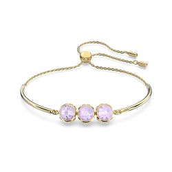 Bracelet femme swarovski orbita ronde métal doré - bracelets-femme - edora - 0
