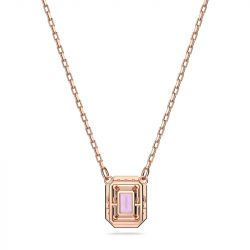 Collier femme swarovski millenia métal doré rose et cristal violet - colliers-femme - edora - 3