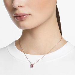Collier femme swarovski millenia métal doré rose et cristal violet - colliers-femme - edora - 4
