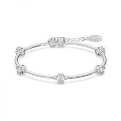 Bracelet femme jonc swarovski constella métal rhodié et cristaux - bracelets-femme - edora - 0