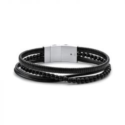 Bracelet or & argent, bracelet plaqué or, bracelet cuir & tissu (53) - plus-de-bracelets-hommes - edora - 2