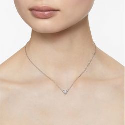 Collier femme triangle swarovski ortyx métal rhodié et cristaux - colliers-femme - edora - 3