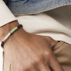 Bracelet or & argent, bracelet plaqué or, bracelet cuir & tissu (50) - plus-de-bracelets-hommes - edora - 2