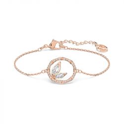Bracelet femme swarovski dellium métal doré rose et cristaux - bracelets-femme - edora - 0