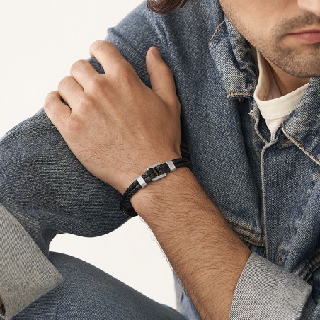 Bracelet homme fossil heritage d-link cuir noir – tous nos bracelets homme