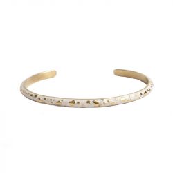 Bracelet femme emma & chloÉ amelia or email blanc acier doré - bracelets-femme - edora - 0