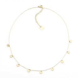 Collier femme zag confettis acier doré - colliers-femme - edora - 0