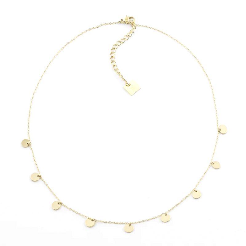 Collier femme zag confettis acier doré - colliers-femme - edora