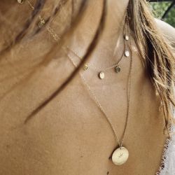 Collier femme zag confettis acier doré - colliers-femme - edora - 1