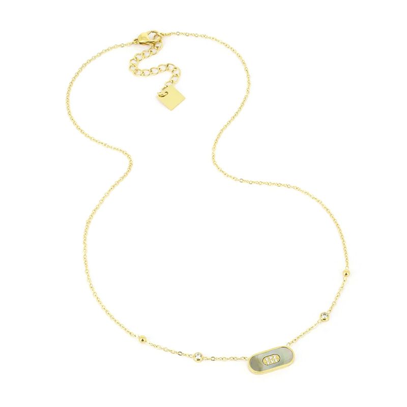 Collier femme zag victoire gris acier doré sns16579-01gry - colliers-femme - edora