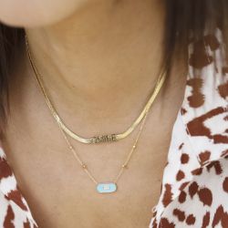 Collier femme zag victoire gris acier doré sns16579-01gry - colliers-femme - edora - 1