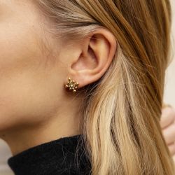 Boucles d'oreilles femme zag clara acier doré - boucles-d-oreilles-femme - edora - 1